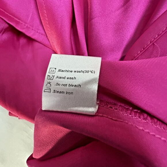 Zesica‎ Womens Fuscia Asymmetrical Midi Dress L Ruched One Shoulder Cutout New - Picture 11 of 13